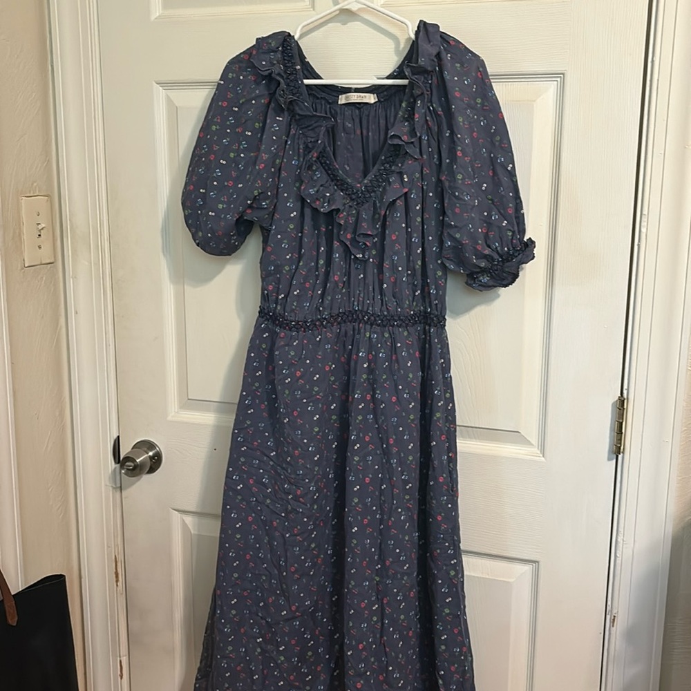 Christy Dawn Blue Floral Midi Dress